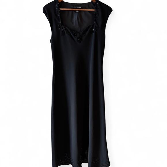 Jones New York Vintage Black Beaded Midi Dress – Size 10 - Picture 2 of 7
